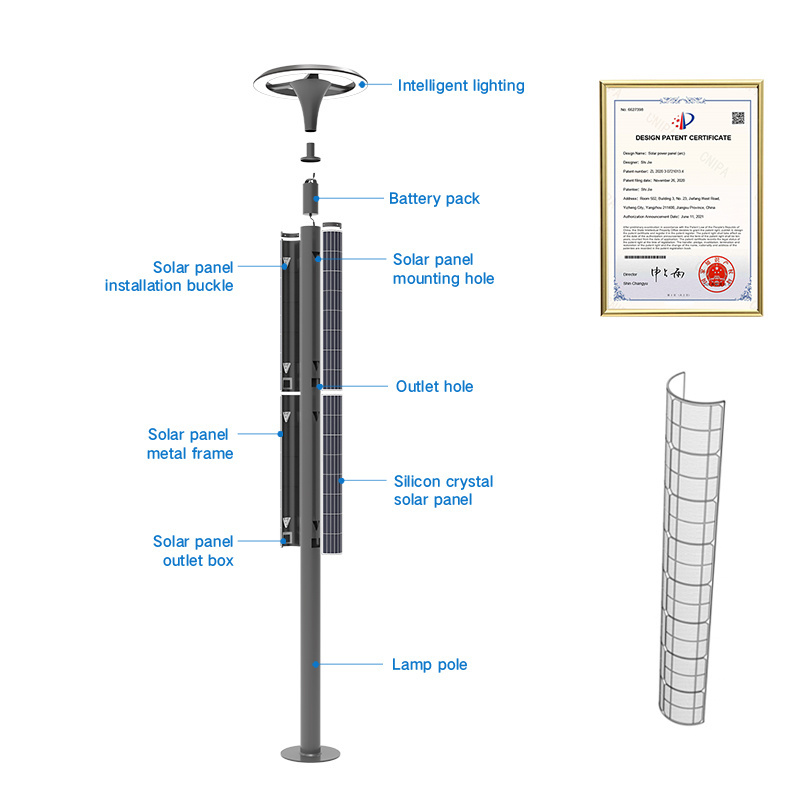 SFT New Trend Easy to Transport and Replace Solar Island Lighting with Timed Light Control Garden Light  Iron and Steel 20W IP65