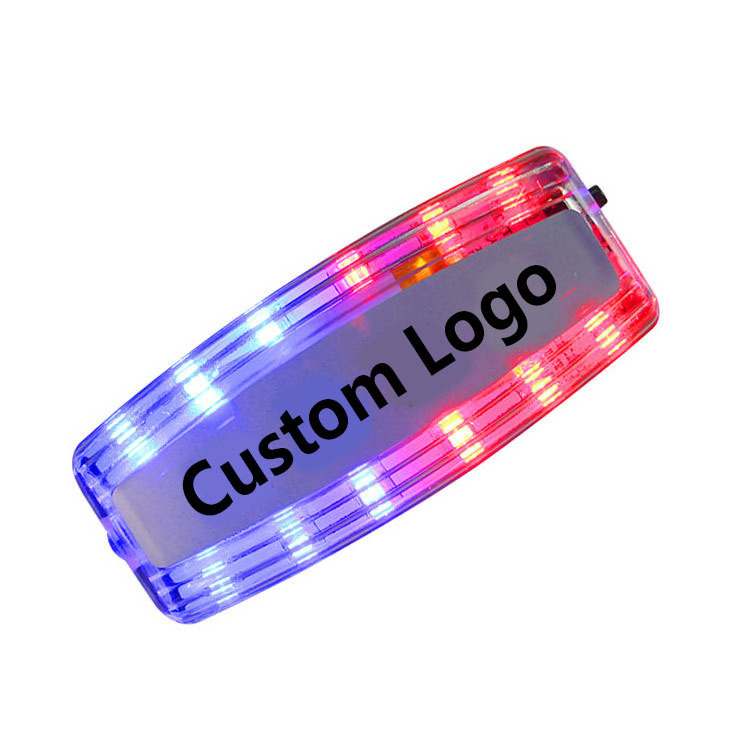 Custom multi-function red blue strobe signal duty lamp rescue safety flashlight led clip shoulder light