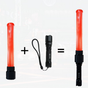 Multi-function strong flashlight baton light rechargeable led flash warning traffic safety stick baton for staff