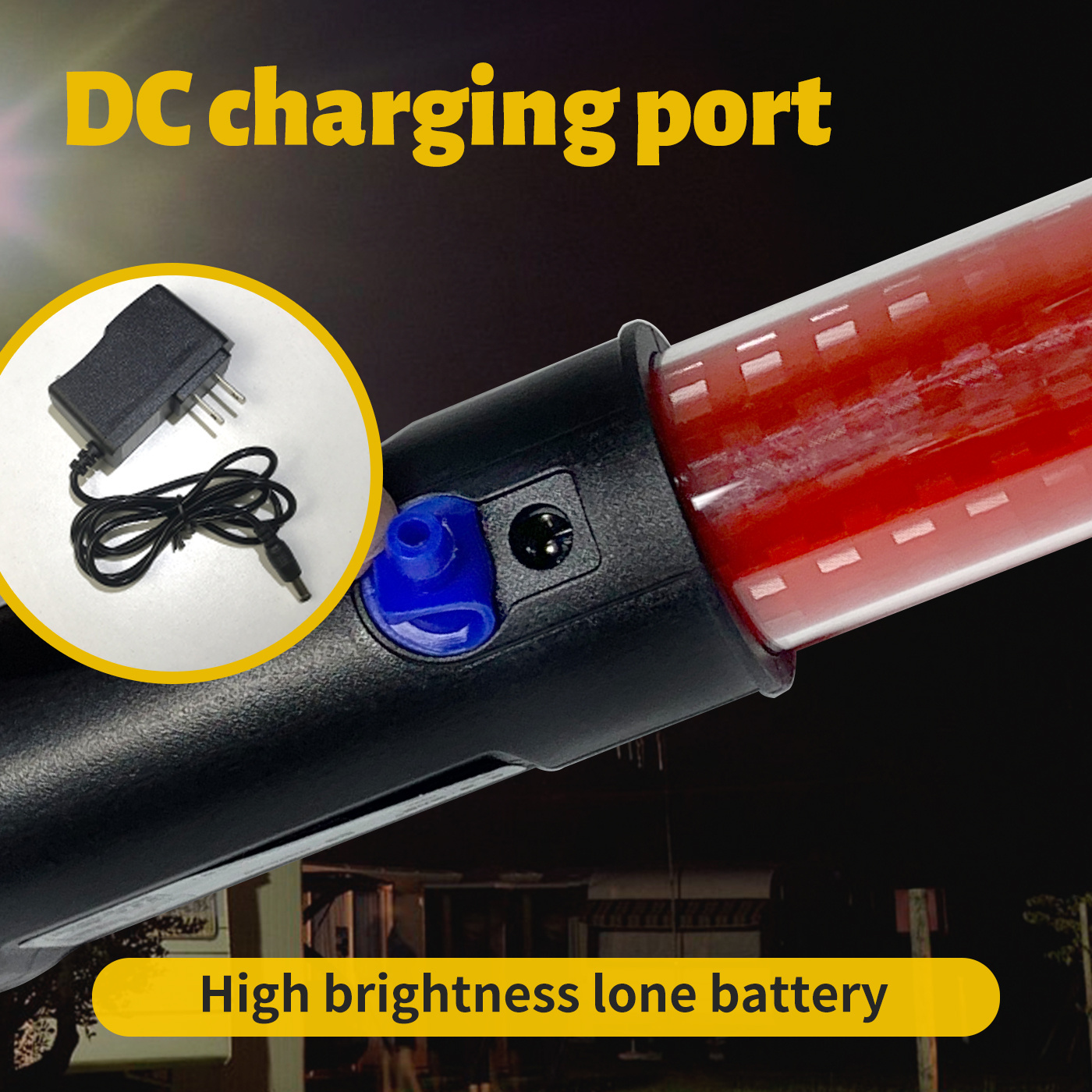 Led flashlight stick light rechargeable traffic control flash baton warning traffic wand