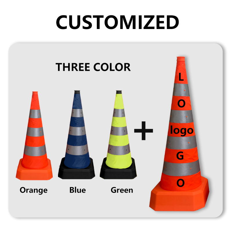 36 inch Portable roadblock orange pvc reflective road cones reflector 900 mm safety collapsing cone