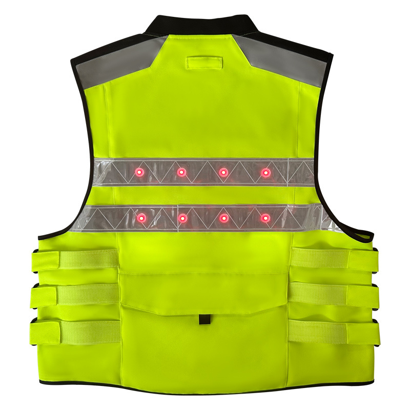 Custom LOGO Traffic Staff Duty Safety Jackets Vest With Lights Security Work LED Reflective Tactical Vest