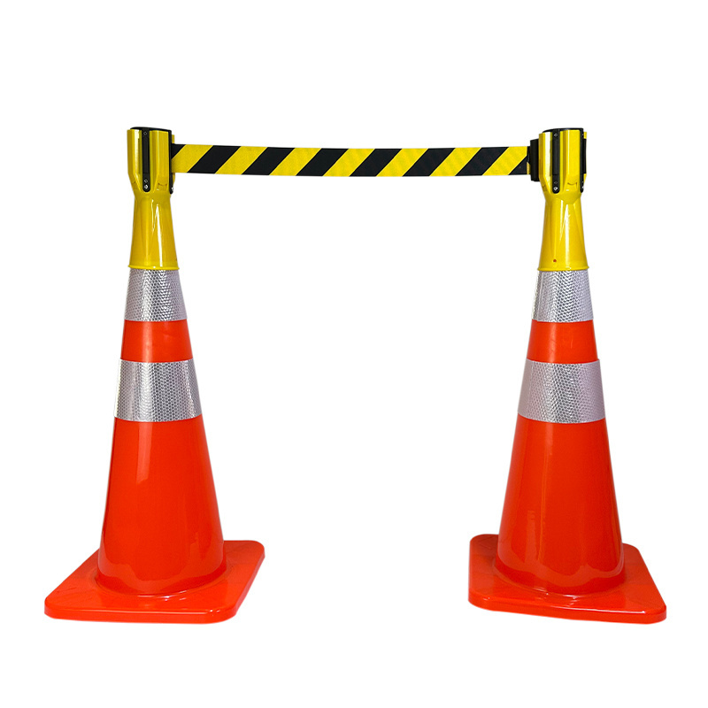 Traffic Crowd control Road barricade parking 3m cone retractable barrier belt safety belt traffic cone topper