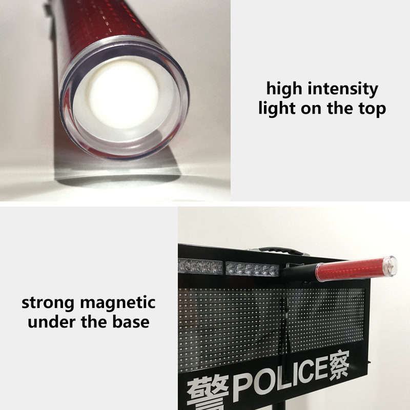 Manufacture dry battery magnetic function traffic wand led flashlight traffic safety baton light stick