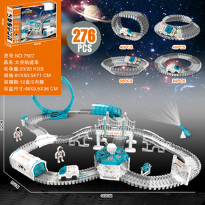 Assembly Magical Tracks Glow in The Dark Race Tracks Flexible Space Track with Electric LED Car  Slot Toys for Kids