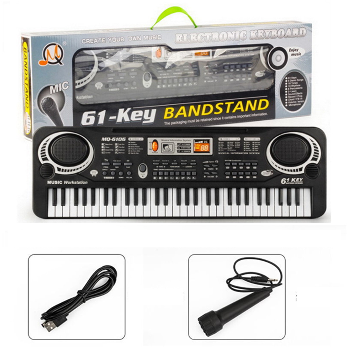 Hot Selling 61 Keys Electric Piano Toys Kids Music Instrument With Microphone And USB Charging Line Keyboard Toys for Kid