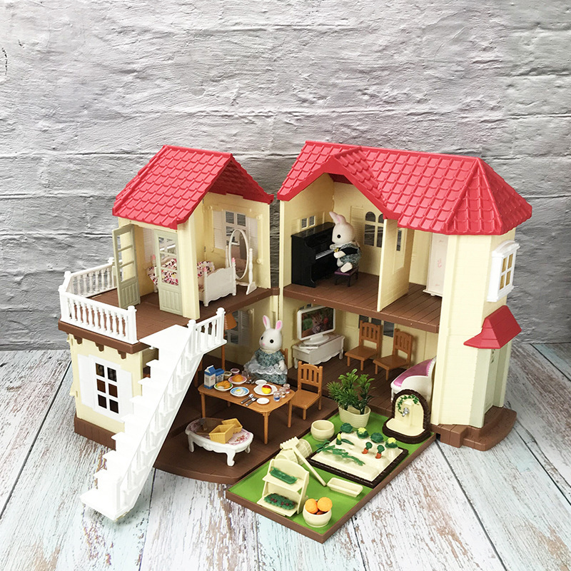 Forest Family Big Villa House Set Doll House Role Play Toy Kids Pretend Toys Play House