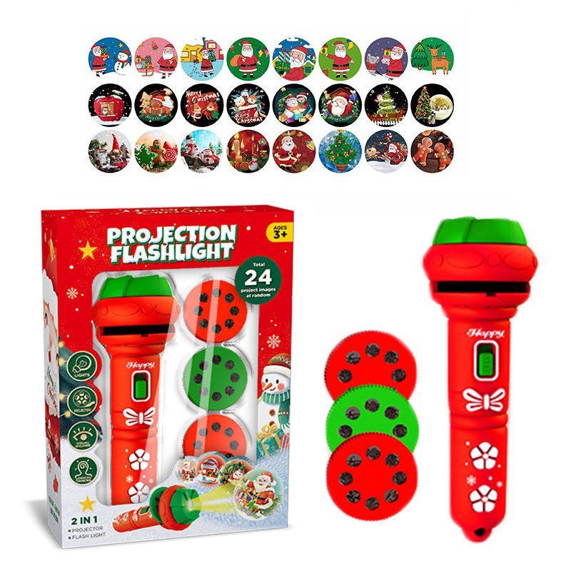 Christmas Theme Flashlight Toys Electrical Torch Toy Projection Out Category Of  Inverted Image  For Kids Bedtime Playing