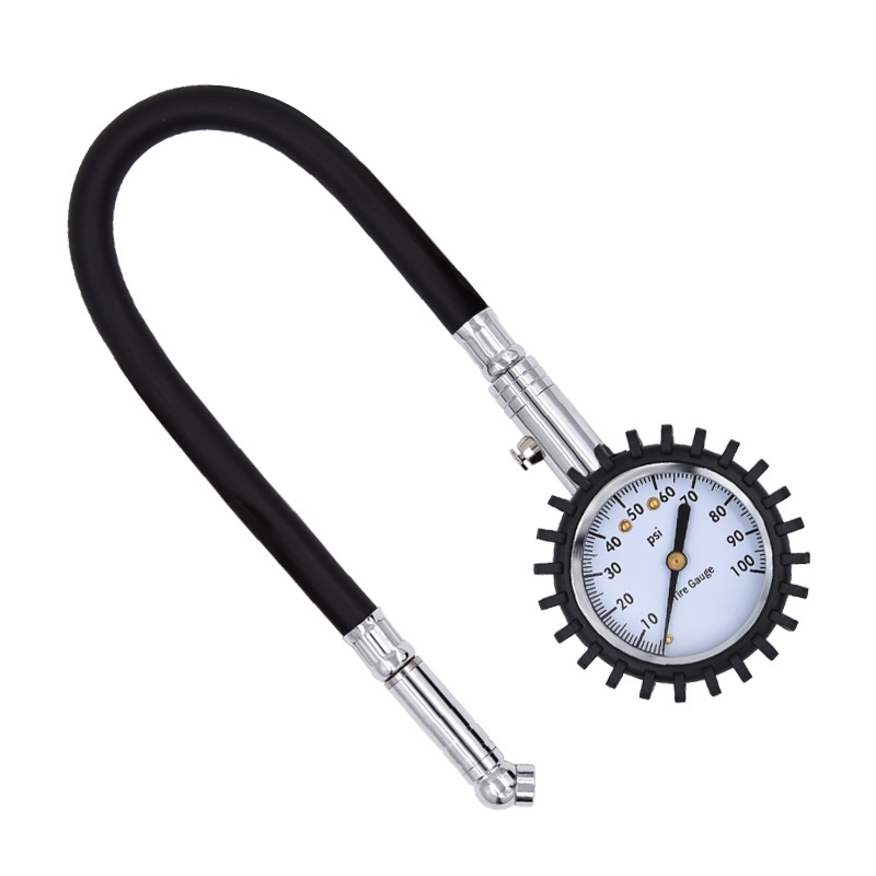 SFUTOOLS Tire Pressure Gauge, Heavy Duty - Best for Car & Motorcycle 0-100 PSI with Hose Tire Tpms Tire Temperature Monitor Dial