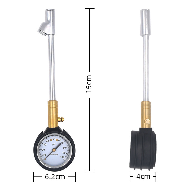 dual head stainless steel straight air chuck analog dial tire deflator pressure gauge for truck