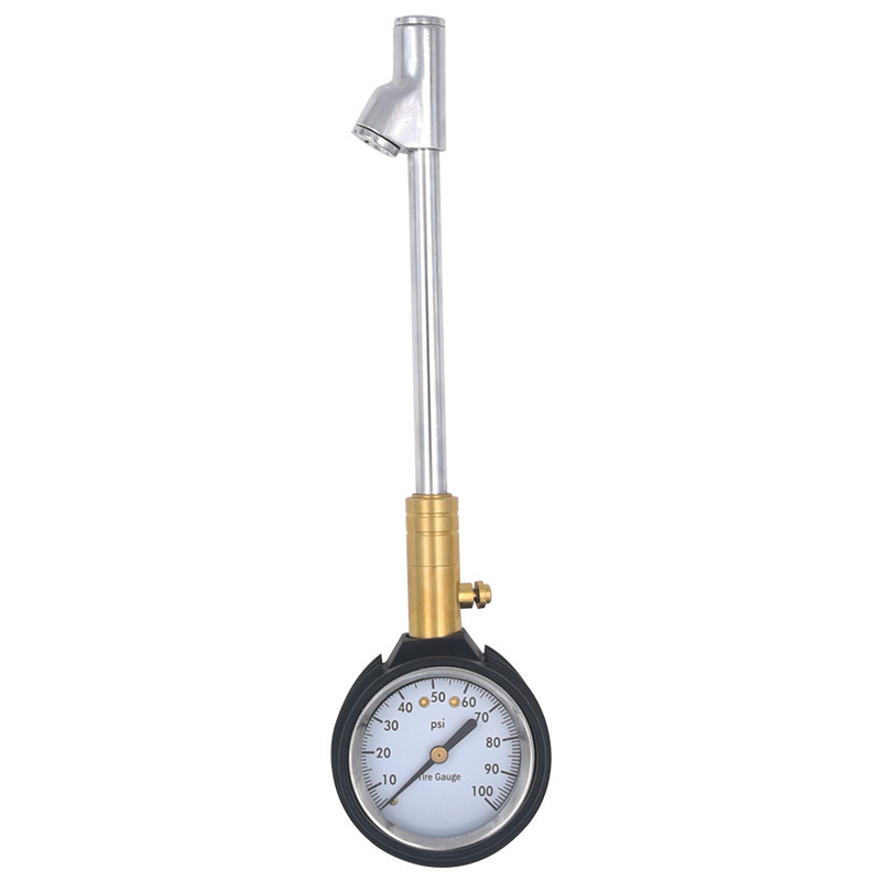 dual head stainless steel straight air chuck analog dial tire deflator pressure gauge for truck