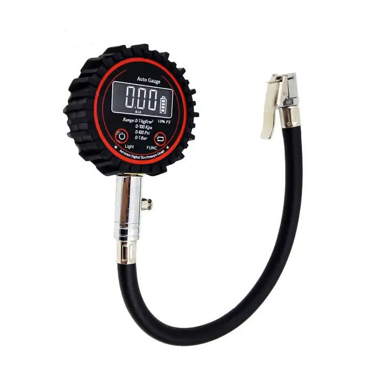 New 1 psi accuracy 250psi digital car air tire pressure gauge with flexible hose battery included