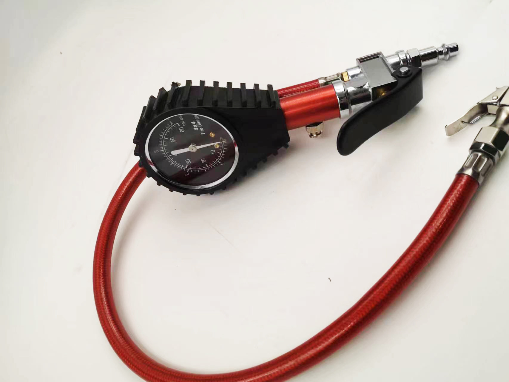 250psi custom logo dial brass chuck handheld automatic tire inflator with pressure gauge 1/4 npt