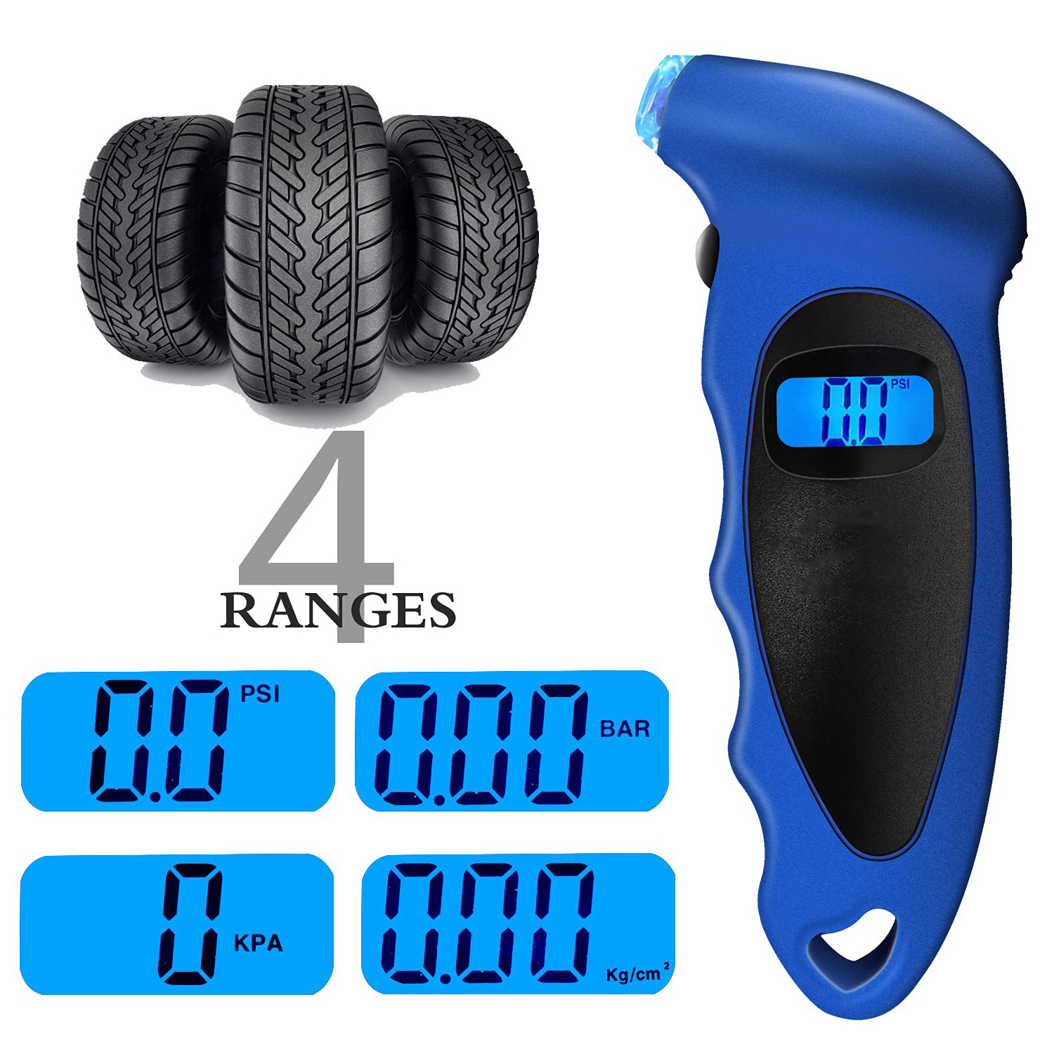 150 PSI 4 Settings Digital Tire Gauges For Car Truck Bicycle with Backlit LCD  Tyre Pressure Gauge