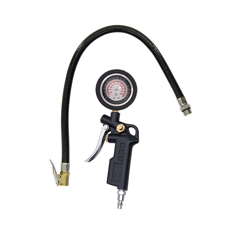 New 1 psi accuracy 250psi digital lcd brass chuck tire pressure Gauge inflator AAA battery included