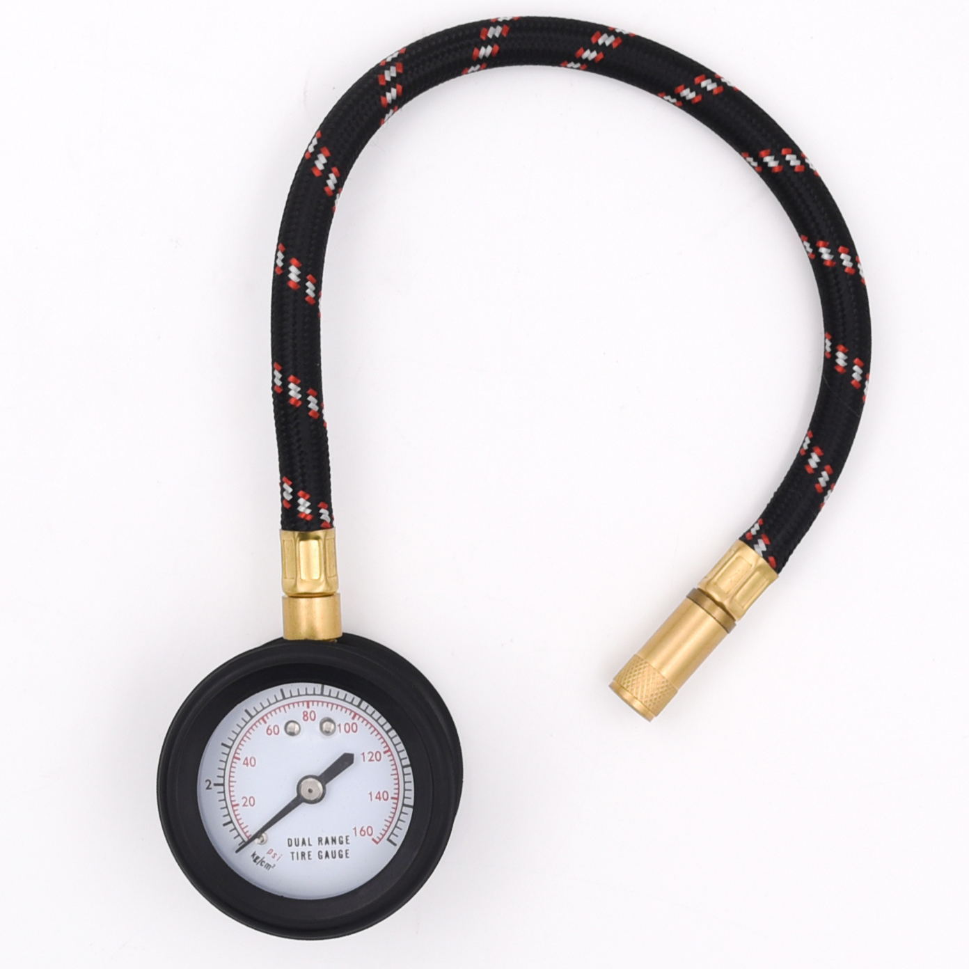 2 inch analog  0-100 psi straight chuck air pressure tire deflator gauge for motorcycle truck car