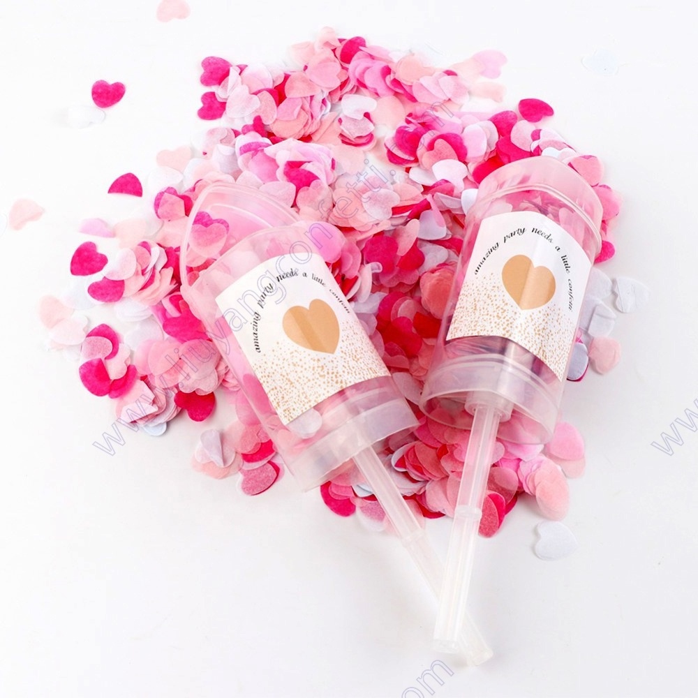 Party popper Paper Glitter Gender Reveal Cannon Shoot push pop heart Confetti for wedding