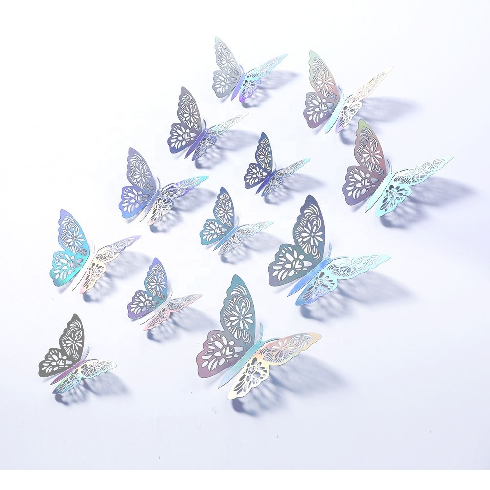 12pcs 4d Diy Wedding Decors Kids Room Decor 3d Flying Home Decoration Festival Party Hollow Butterflies Butterfly Wall Sticker