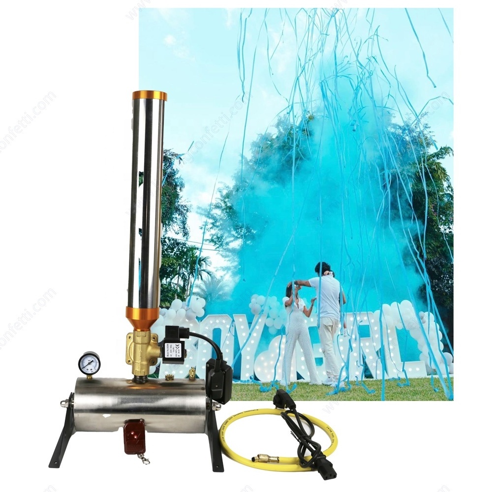 Baby Shower Electronic Remote Control Gender Reveal Smoke Machine Powder Fireworks Party Prop Colorful Confetti Cannon Machine