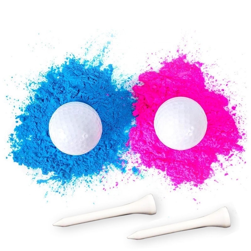 Pink Blue Dust Golf Ball Birthday Event Party Idea Powder Cannon Balloon Confetti Game Smoke Backdrop Gender Reveal Decorations