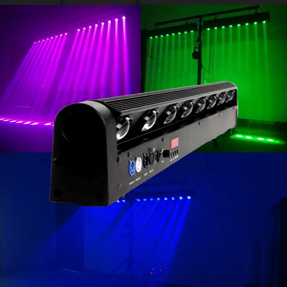 Ktv Flash Nightclub Bar Disco Moving Head Led Lighting Equipment Aluminum 8 Eye Full Color Rotating Laser Beam Stage Light