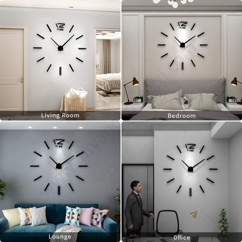 Creative Diy Removable Art Decal Home Decor Living Room Quartz Needle Hot Flexible Positive Mirror Sticker 3d Wall Clock