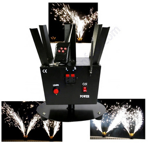 Remote control rotating indoor pyrotechnic stage fountain machine fireworks firing system cold pyro machine for wedding decor