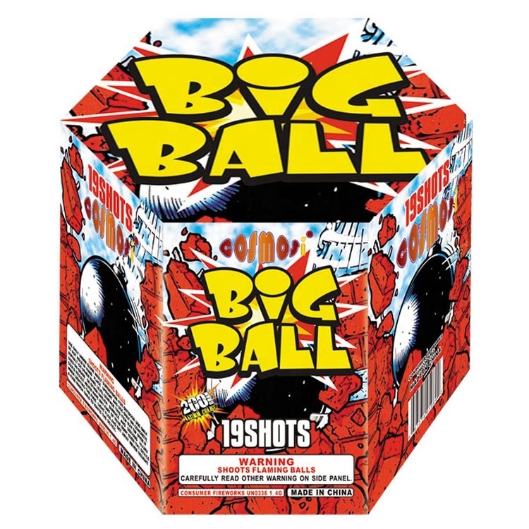 2020 new products 19shots consumer 1.4g un0336 big ball 19 shots 200g fireworks cake pyrotechnics