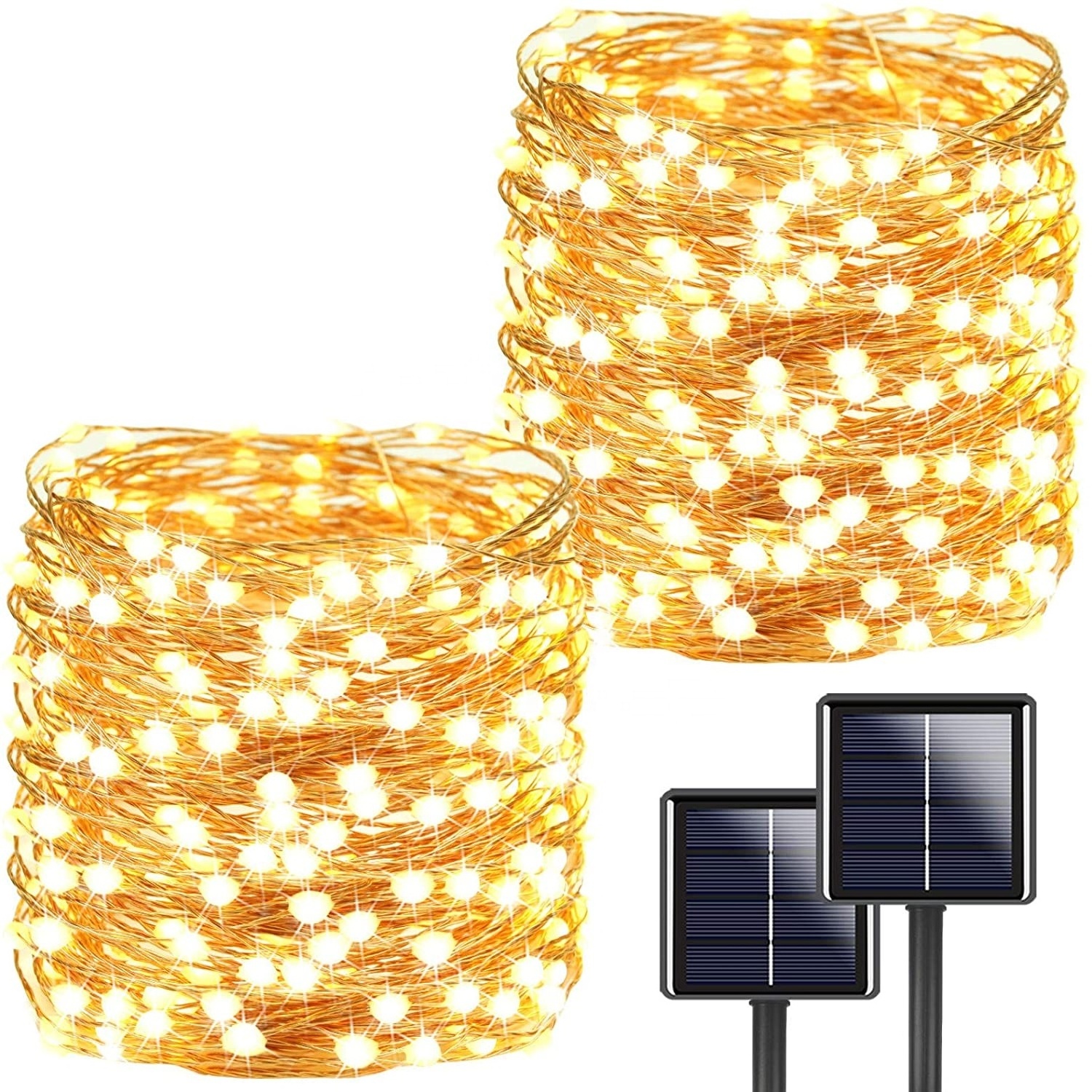 Outdoor Rope Waterproof Copper Wire 8 Modes Fairy Garden Party Led Fence Yard Wedding Christmas Tree Decor Solar String Light