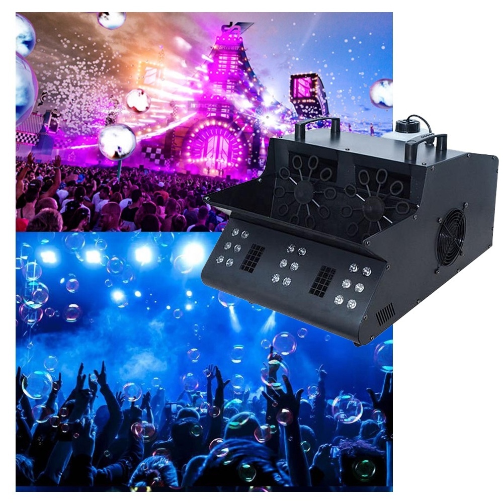 1500w Wedding Quality Automatic Dmx 512 Led Smoke Wireless Remote Control Party Stage Concert Fog Bubble Machine