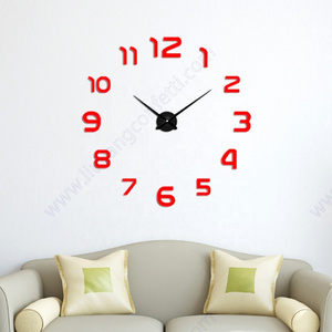 Diy Living Room Decor Acrylic Mirror Sticker Battery Operated Modern Home Decoration Office Bedroom Classroom Large Wall Clock