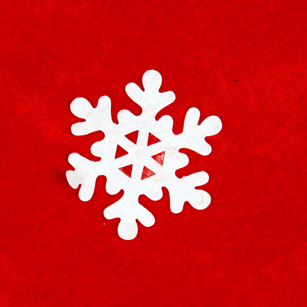 36 In Applique Decal Snowflakes Xmas Tree Mat Red Flannelette Skirt Under The Christmas Tree