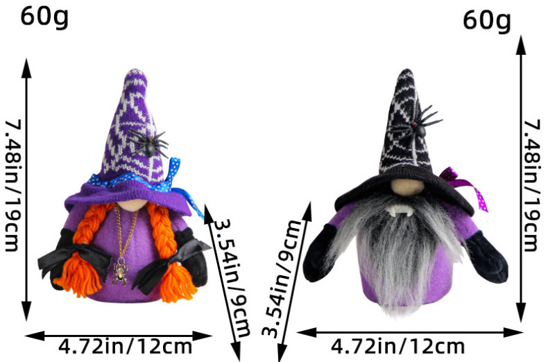 Spider Bat Party Decor Faceless Dwarf Doll Decoration Ornaments Halloween Gnomes