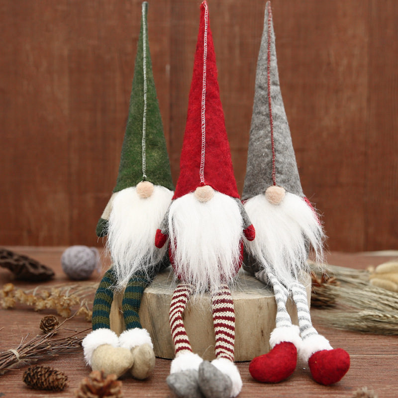 New Scandinavian Style Decor Dangle Leg Shelf Sitters Swedish Gnome Christmas Plush Toy