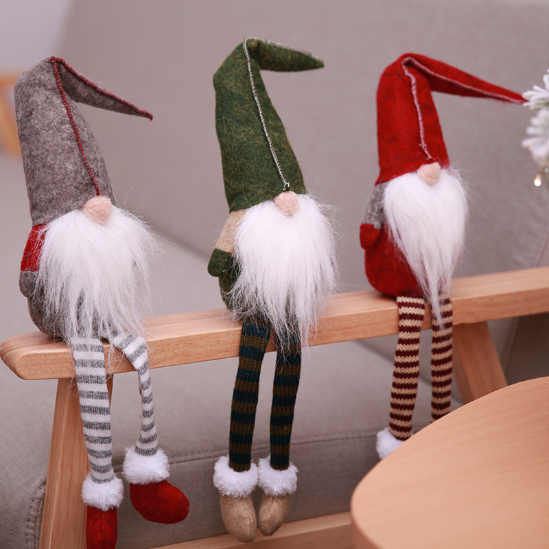 New Scandinavian Style Decor Dangle Leg Shelf Sitters Swedish Gnome Christmas Plush Toy