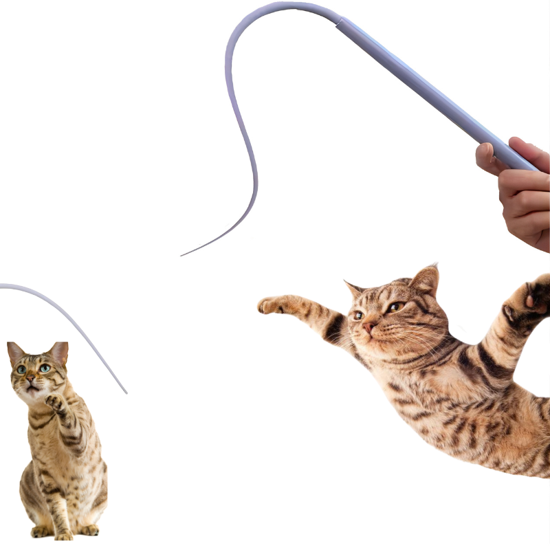 Shengfeng Interactive Simulation Cat Toy Replaceable Rubber PET ABS Rods Custom Tease Mouse Tail Mouse Catch Interactive Stick