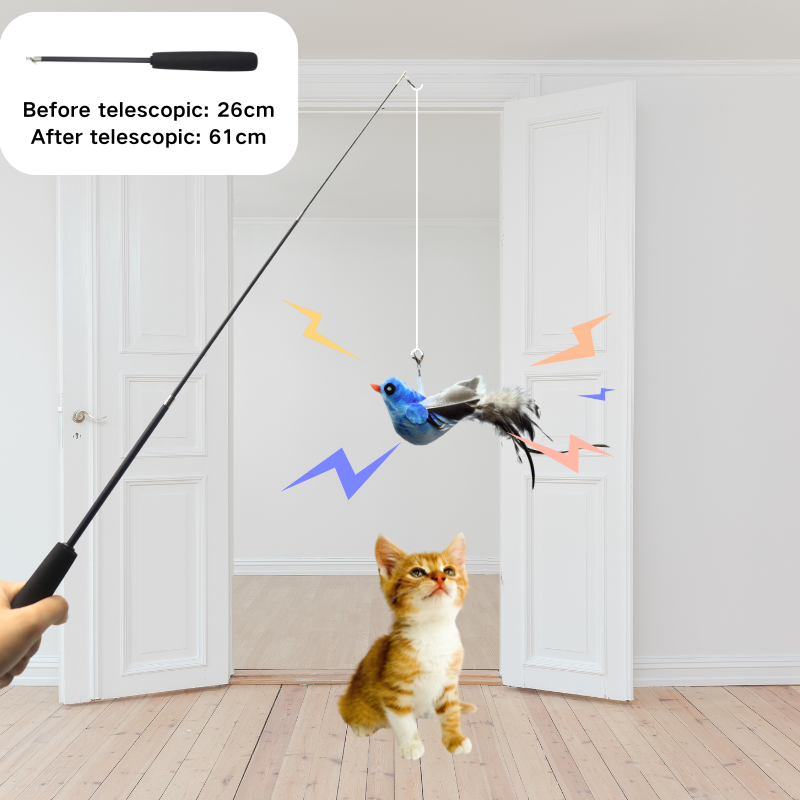 Cat accessories simulate bird chirping without charging hanging interactive cat toys for indoor chase exercise