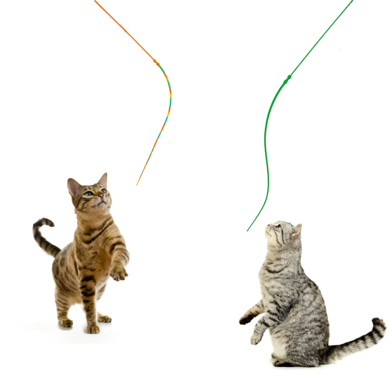 Silicone cat tease rod mouse tail stick cat interactive simulation mouse catch replaceable rod cat toy