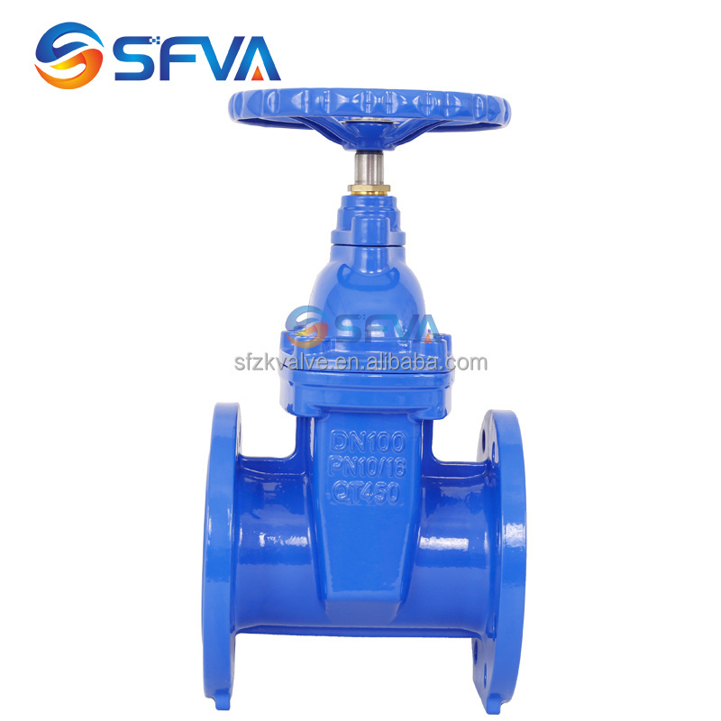 SFVA BS5163 DIN3352 F4 PN16 cast iron water DN100 manual Slide sluice gate valve