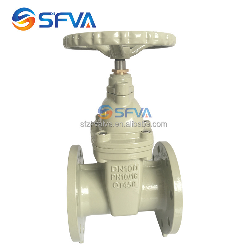 SFVA BS5163 DIN3352 F4 PN16 cast iron water DN100 manual Slide sluice gate valve