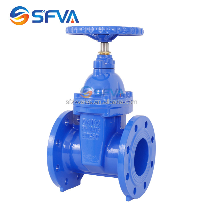 SFVA BS5163 DIN3352 F4 PN16 cast iron water DN100 manual Slide sluice gate valve