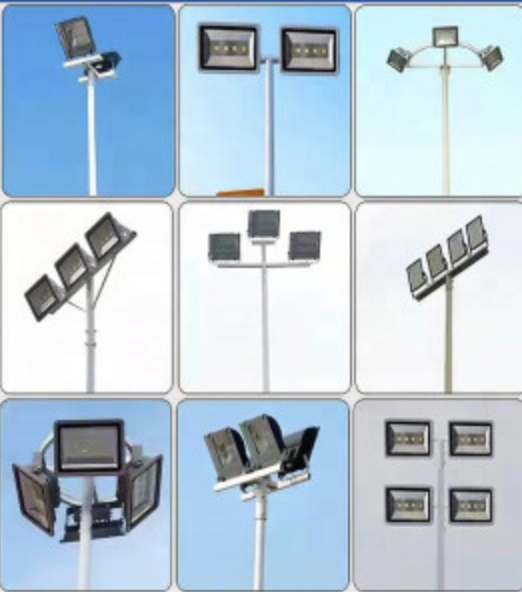 18M 25M 30M 35M 45M  52M Customized polygonal high pole stadium projection light, high pole adjustable high pole light