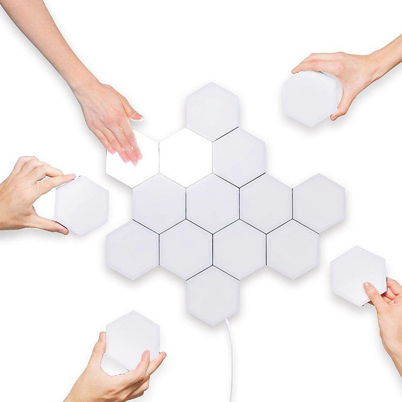 Hot Sell Touch Sensitive Light Diy Quantum Hexagonal Touch Sensitive Light Led Wall Lamp Indoor Wall Light For Bedroom