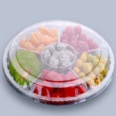 6 Compartment Disposable PET Plastic Salad Fruit Container