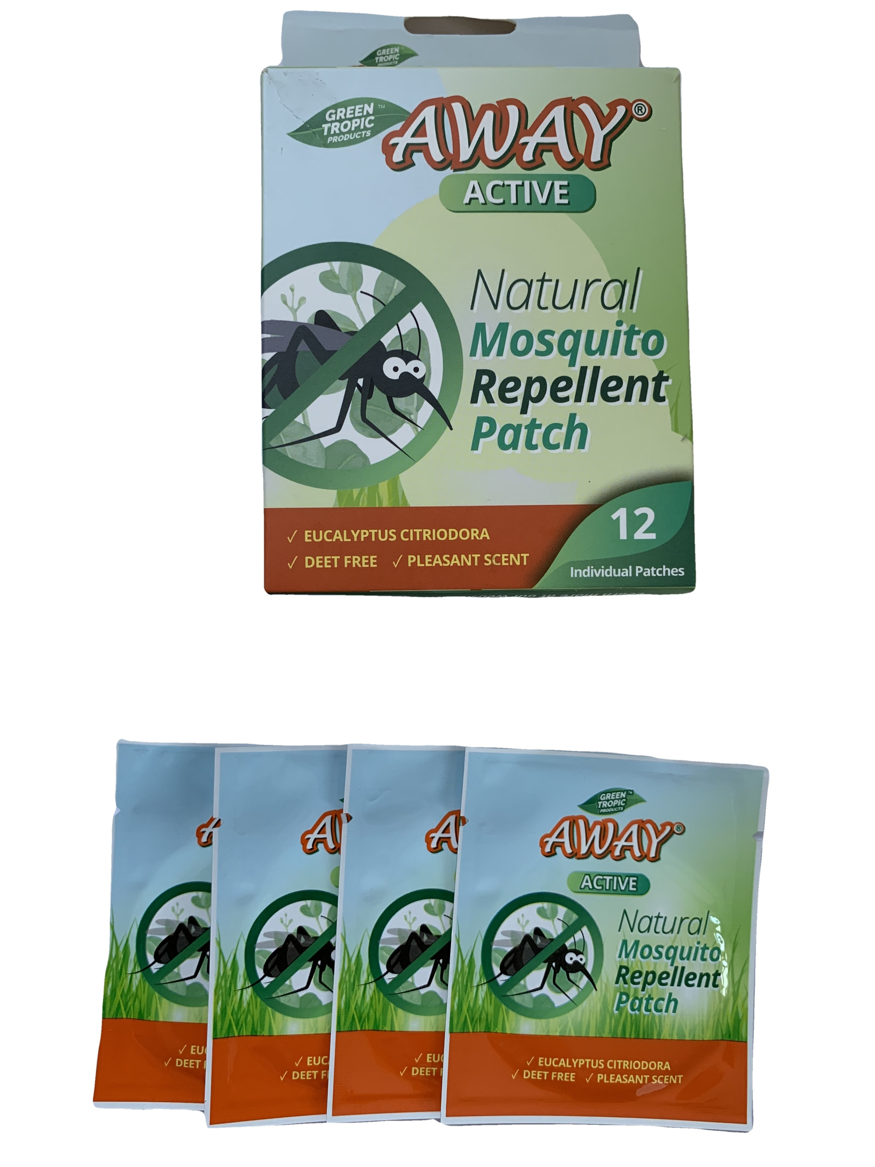 Mosquito Patch A mosquito repellent substance put on skin clothing which discourages mosquitoes from landing or crawling