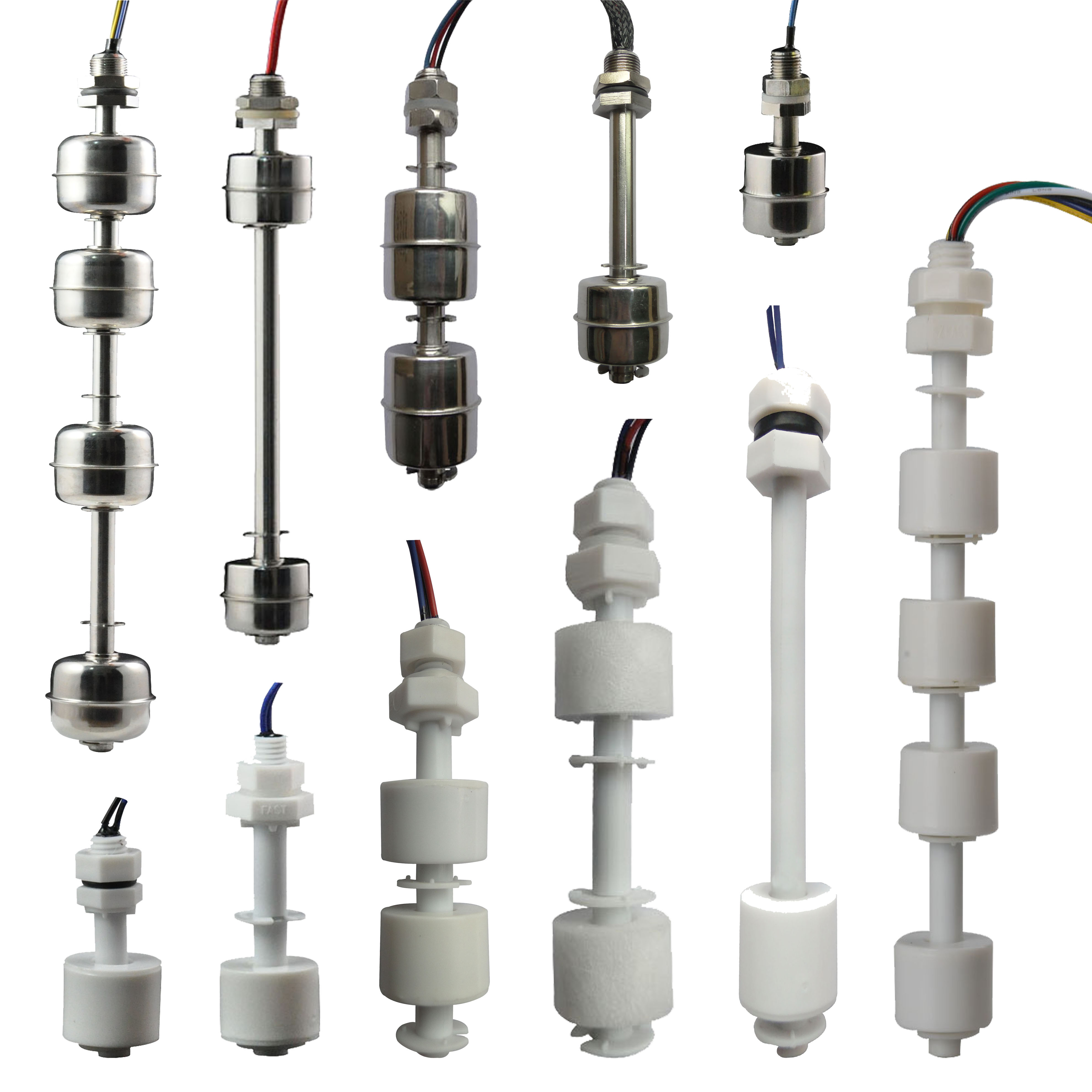 Factory Supply Two/Three/Multi Point Liquid Levels Stainless Steel Float Switch/Water Level Sensor With PP Floaters