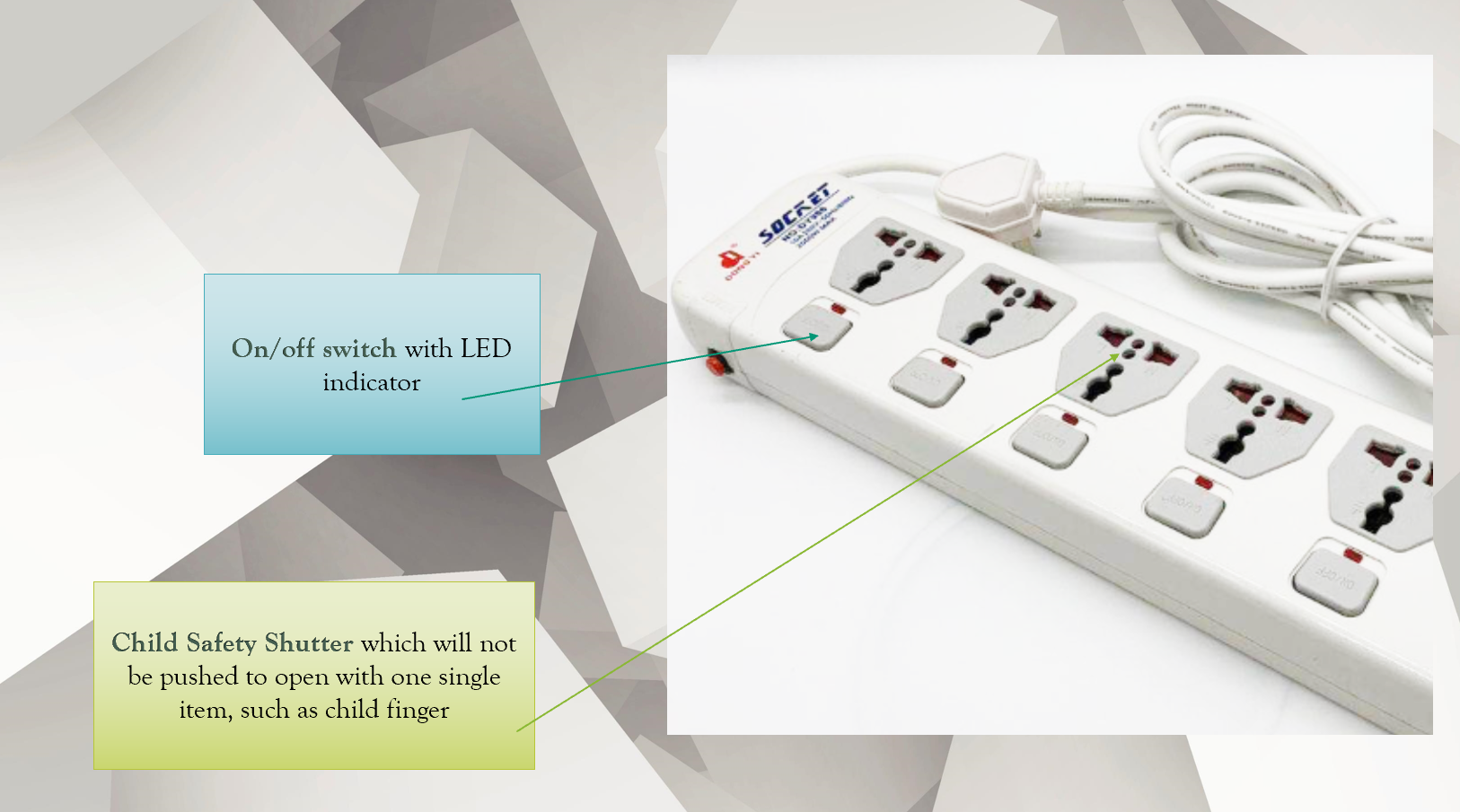 Universal Cable Extension Socket 6 Way Multi Electric Cable Extension Socket Universal Power Strip With overload protect