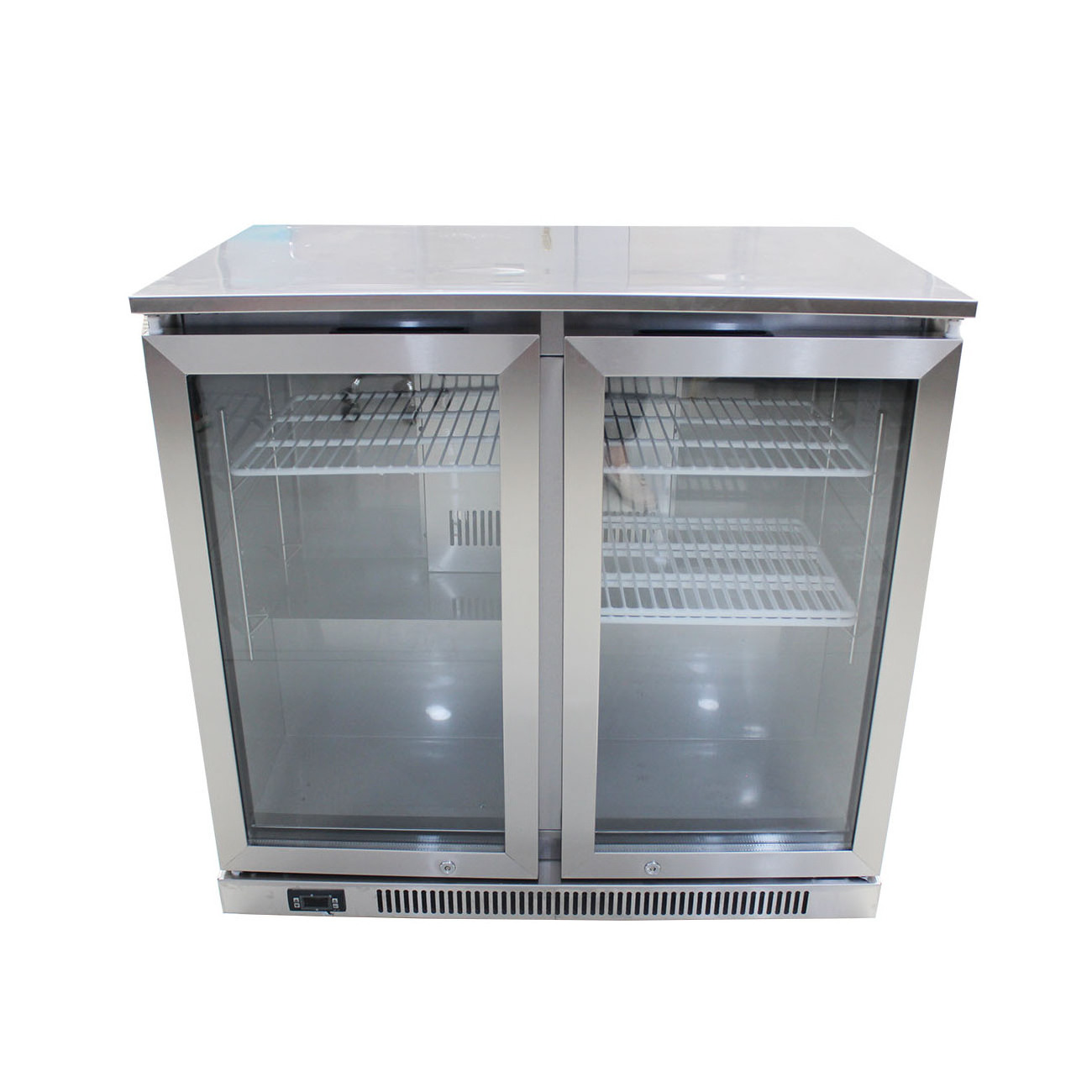 Direct supply from China  MINI Stainless steel double doors Counter cabinet Wine Cabinet Showcase