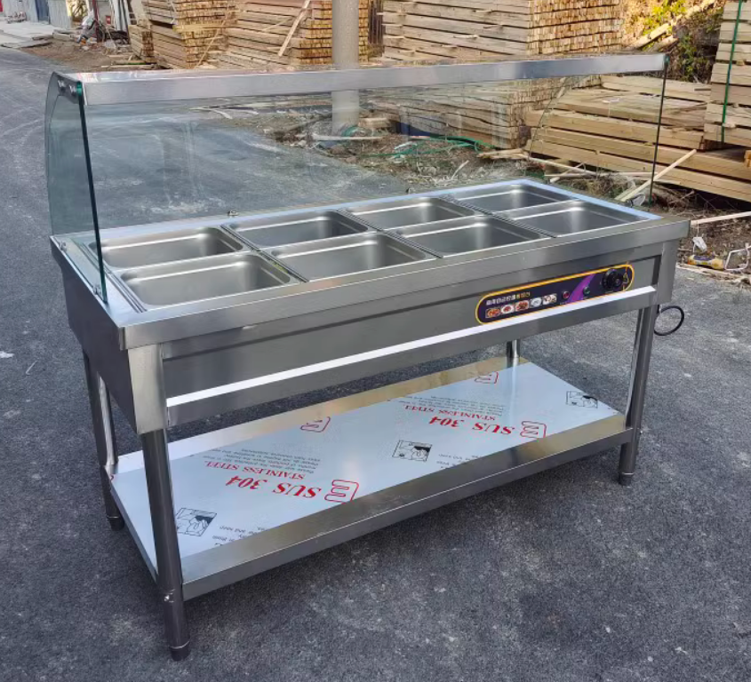 Inox popular sale food warmer electric bain marine with glass cover