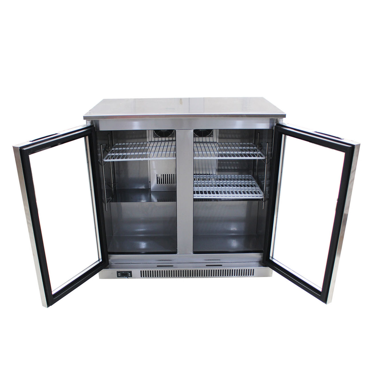 Direct supply from China  MINI Stainless steel double doors Counter cabinet Wine Cabinet Showcase